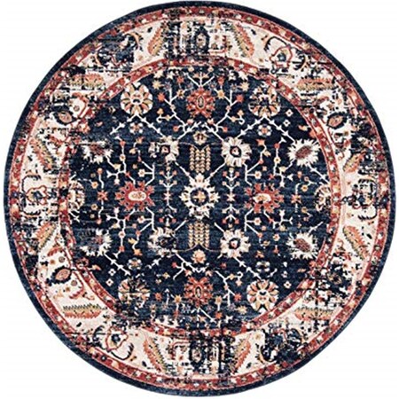 Safavieh 6 ft. 7 in. x 6 ft. 7 in. Charleston Bohemian Round Area RugNavy & Ivory CHL413L-7R